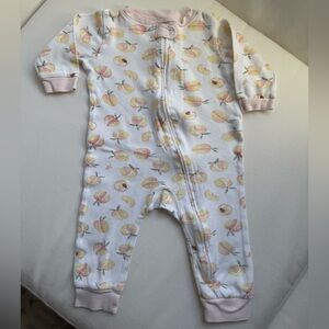 Burt’s Bees Baby Peach Print Organic Cotton Zipper One Piece 6–9M